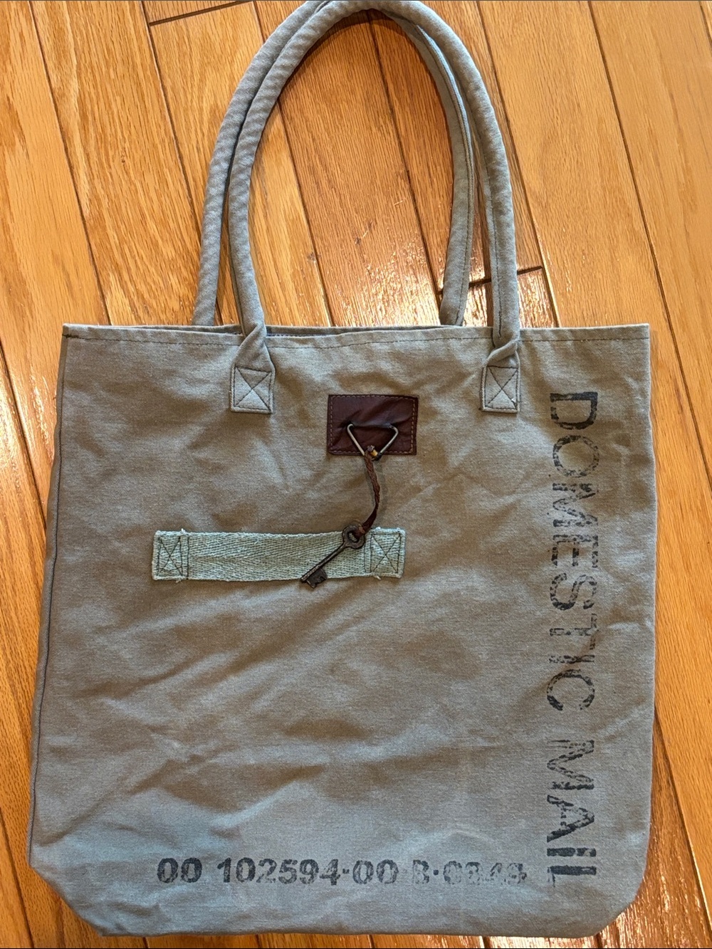Upcycled Recycled Canvas  Mail Bag Tote